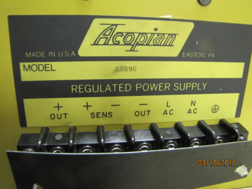 ACOPIAN A9890 REGULATED POWER SUPPLY NIB