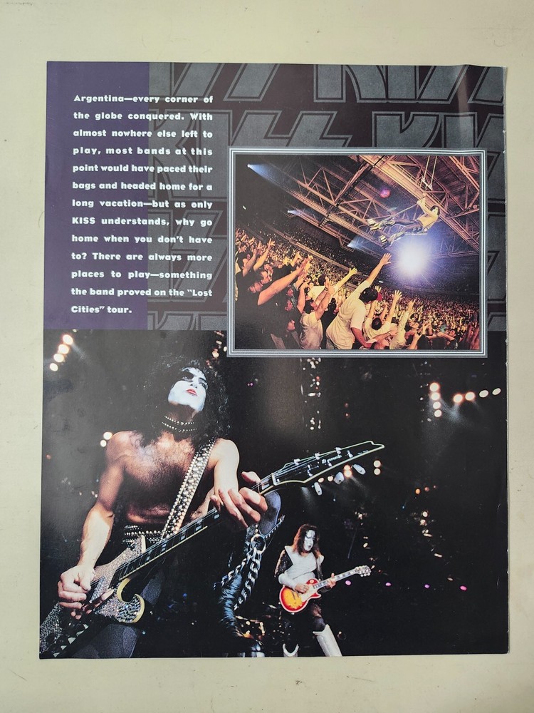 KISS RARE Signed Autographed Original Lineup Tour Book 11x14 Program Page COOL!