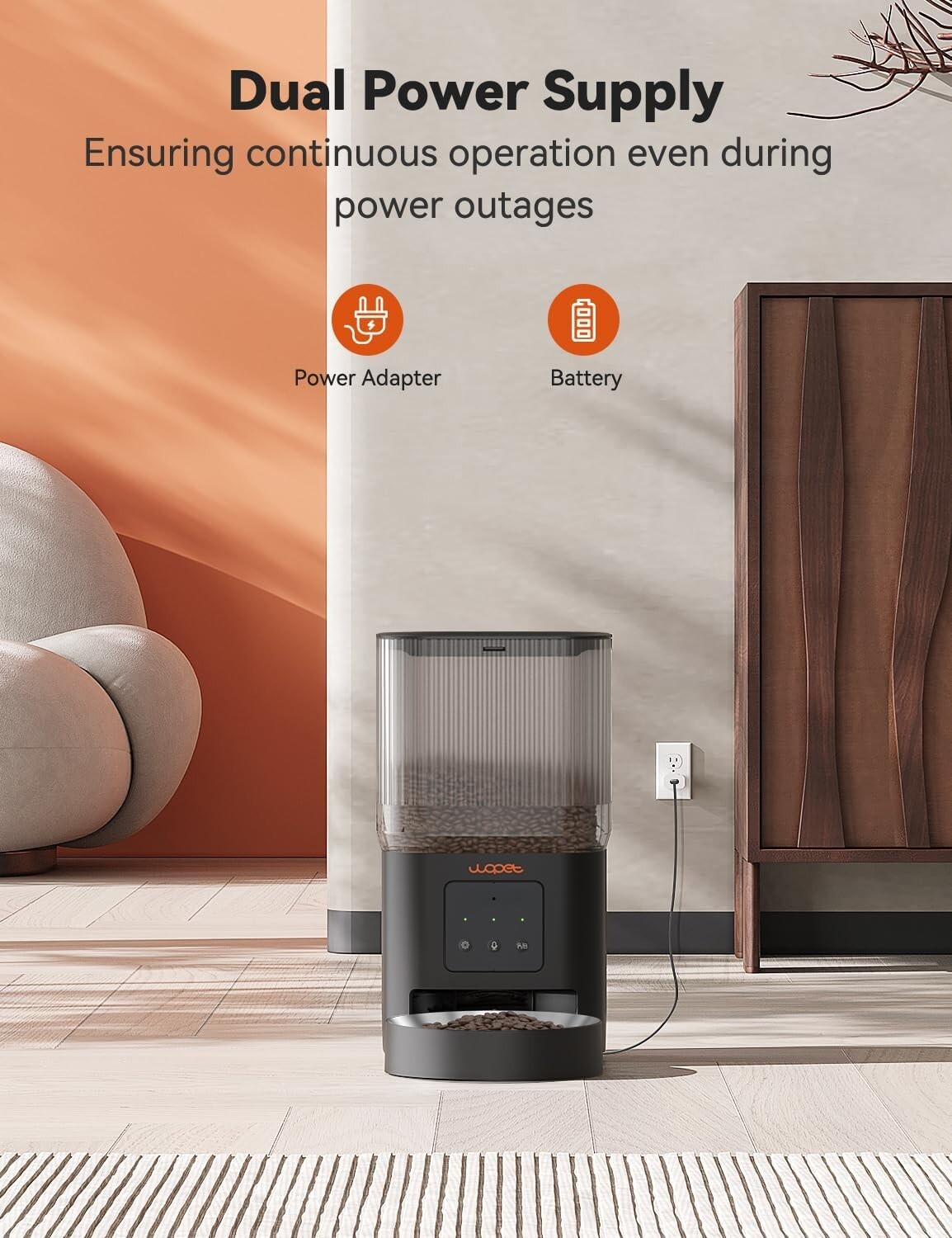 WOPET 4L Automatic Cat and Dog Feeder WiFi Automatic-Black MSRP $49.99 NWB