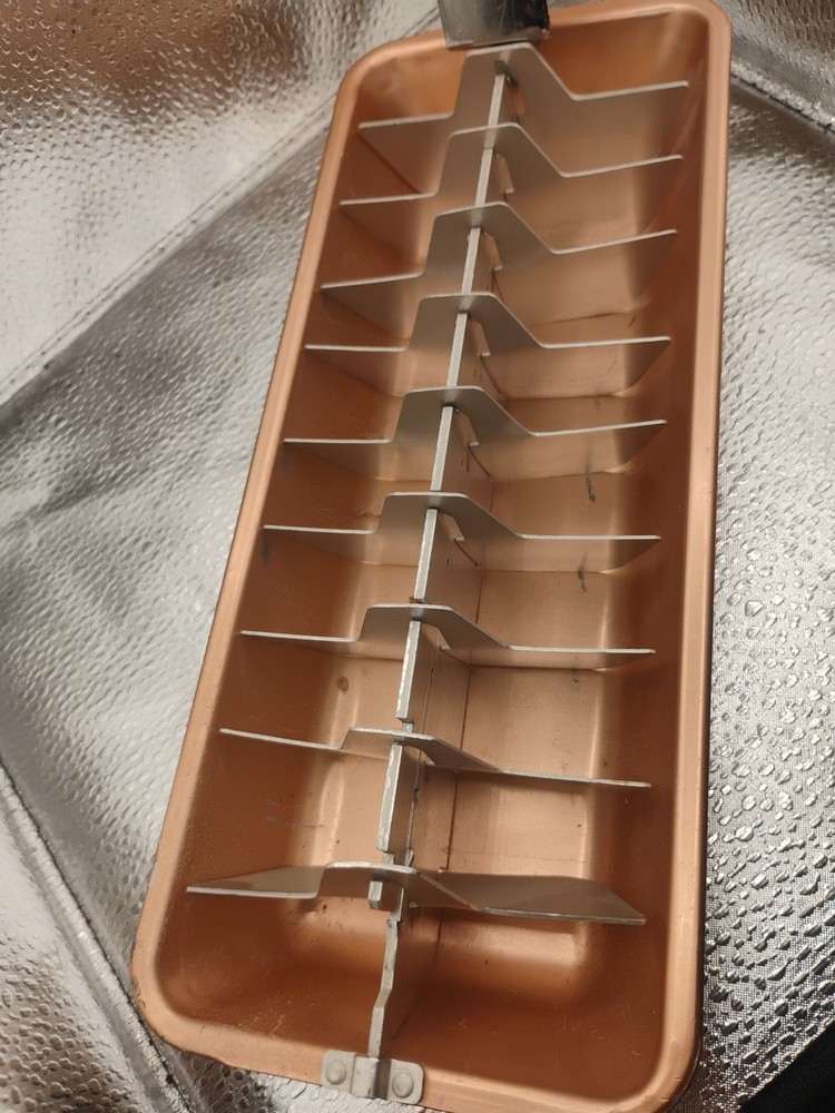 Vintage Aluminum Ice Cube Tray With Quick-Release Handle