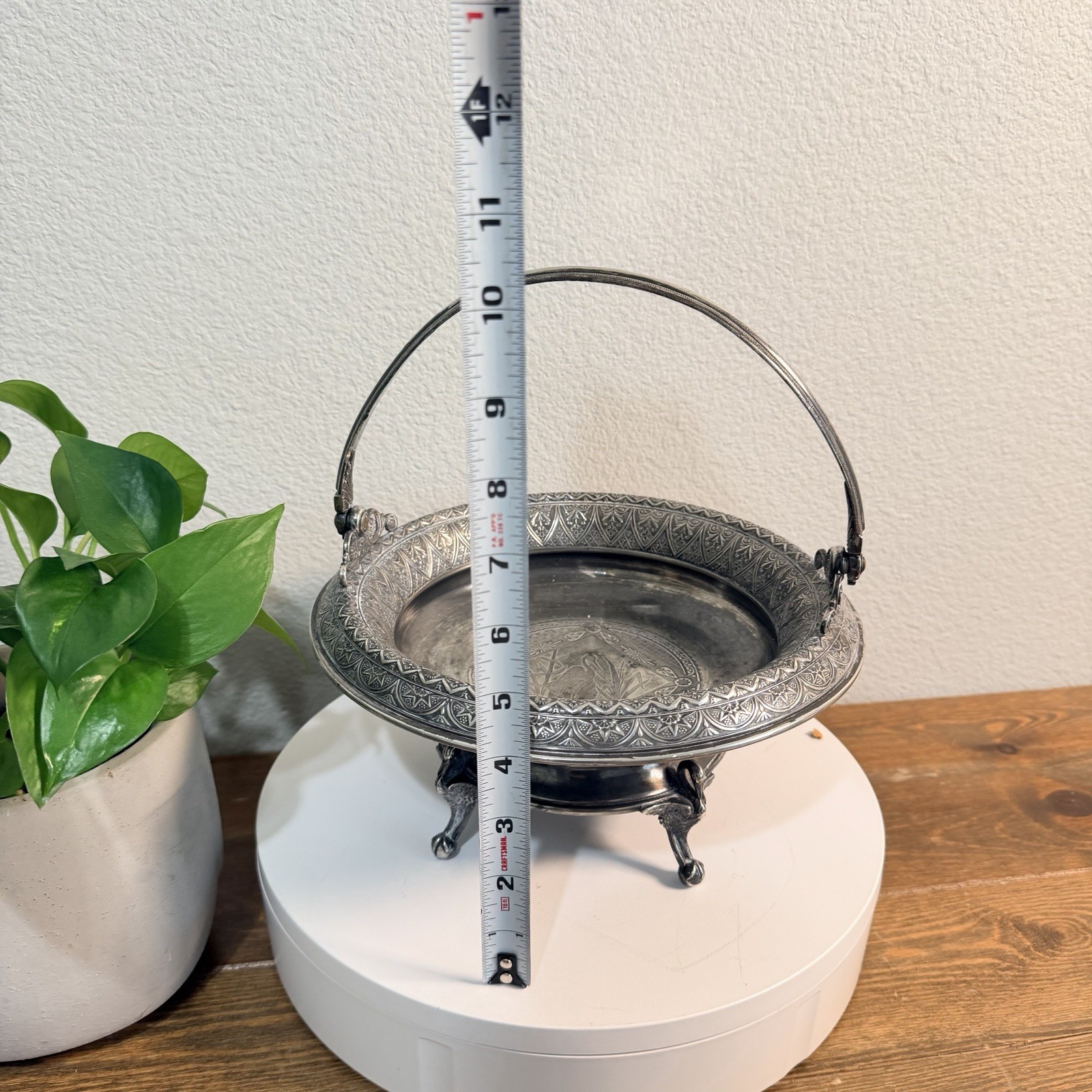 Derby Silver Co Quadruple Plated Footed Bowl with Handle Candy Dish