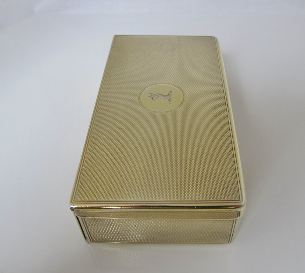Fine silver-gilt sandwich box with griffin crest Frederick & Louis Marks