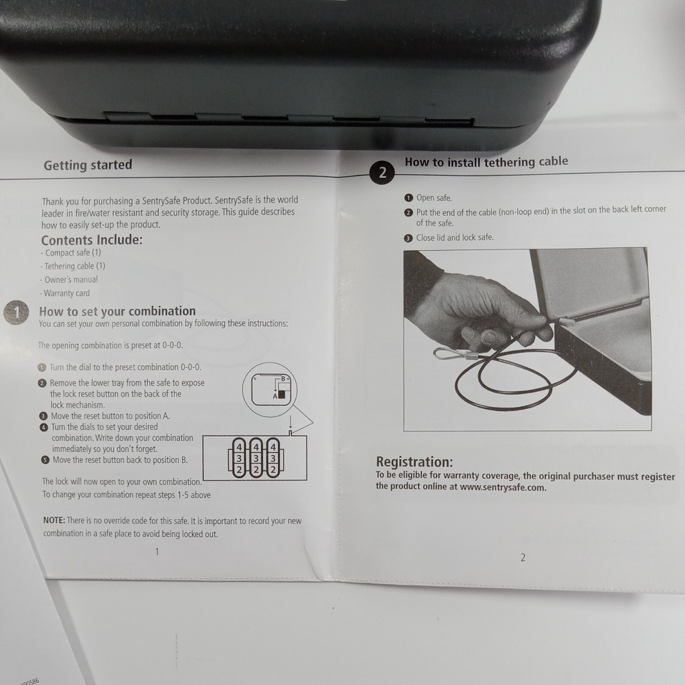 SENTRY SAFE Keep Safe Compact Safe P005C 0.05 Cu Ft Combination Lock & Cable