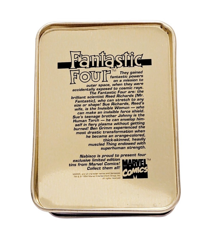 FANTASTIC FOUR TIN BOX 1994 MARVEL COMICS NABISCO EXCLUSIVE