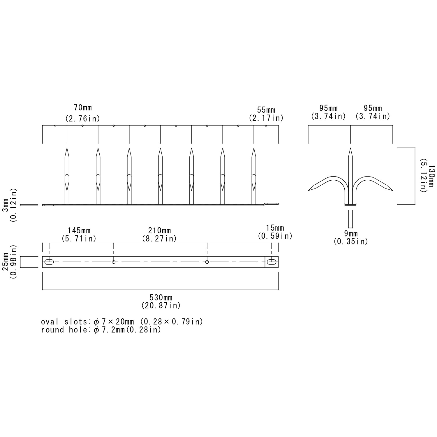 忍び返し Shinobi Gaeshi H130 Dual Bladed Stainless made in Japan Security Spikes