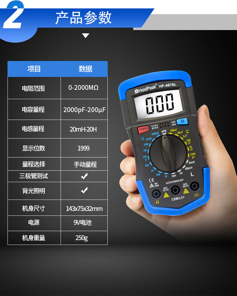 RLC Meter Inductance Capacitance Resistance Multimeter Ohm Inductor CAP Tester