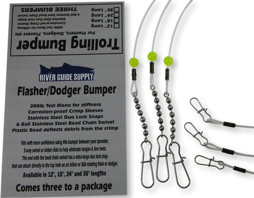 18" Trolling Bumper for Flashers & Dodgers 3 Pack BY River Guide Supply