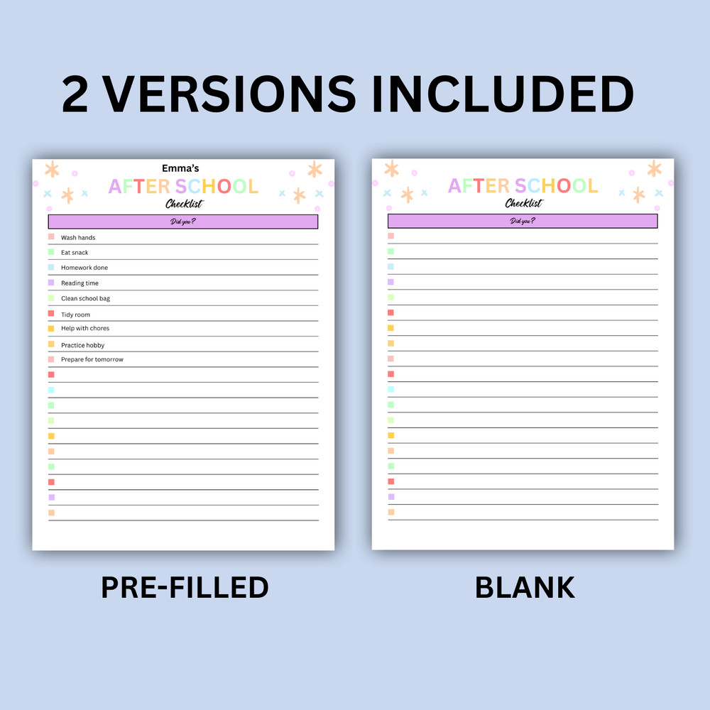 Digital | Before School, After School, After Bed Editable Kids Chores Bundle PDF