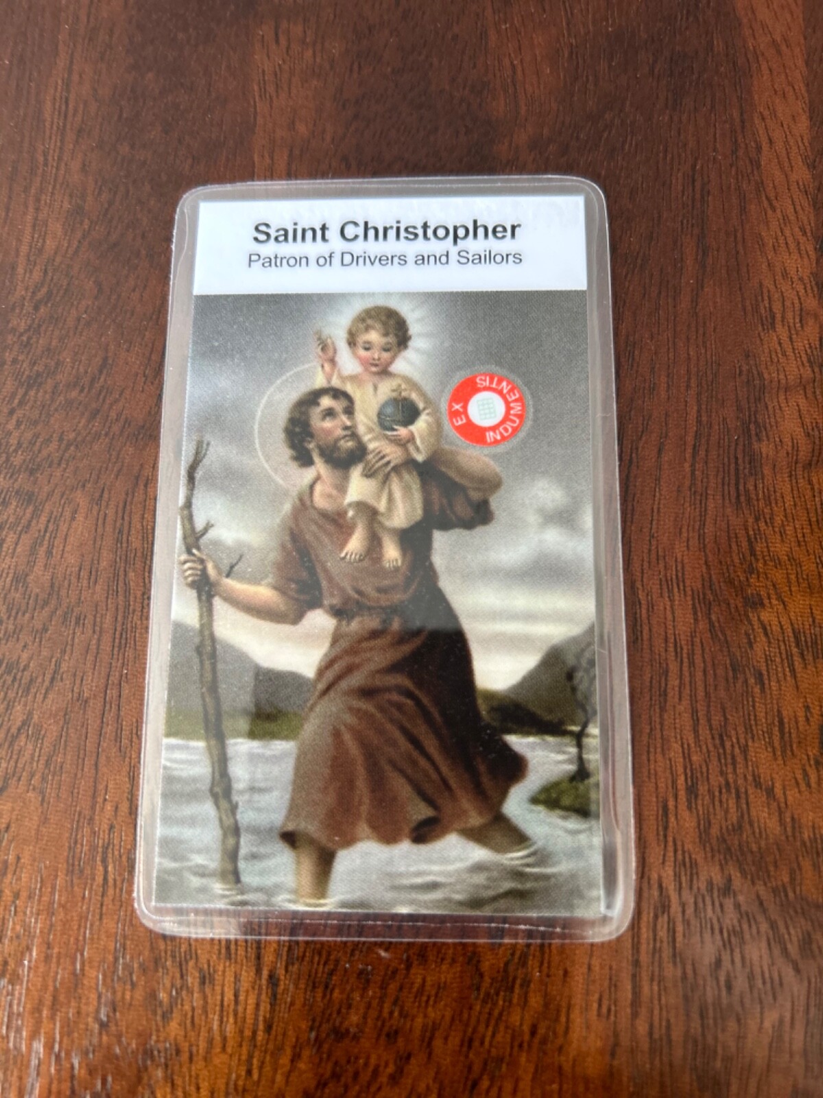 Saint Christopher 3rd Class Relic Card