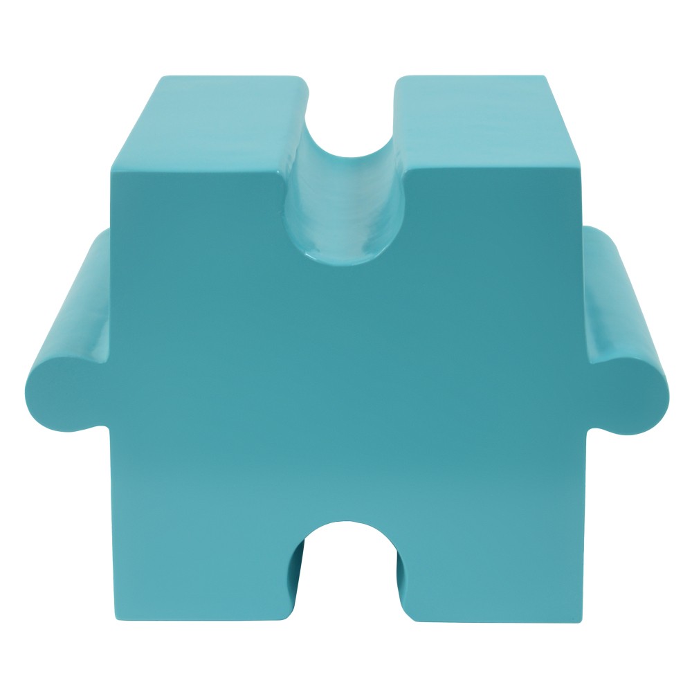 Light Blue Modular Puzzle Art Table, Concave Edge for Indoor/Outdoor