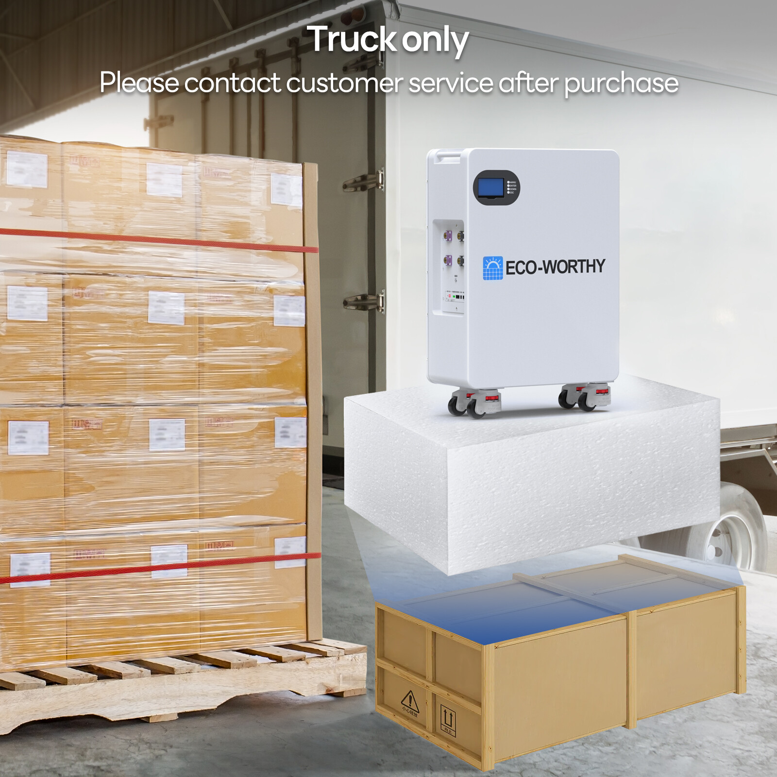 ECO-WORTHY 2Pack 14kWh 48V 280AH LiFePO4 Battery Vertical Standing Solar Backup