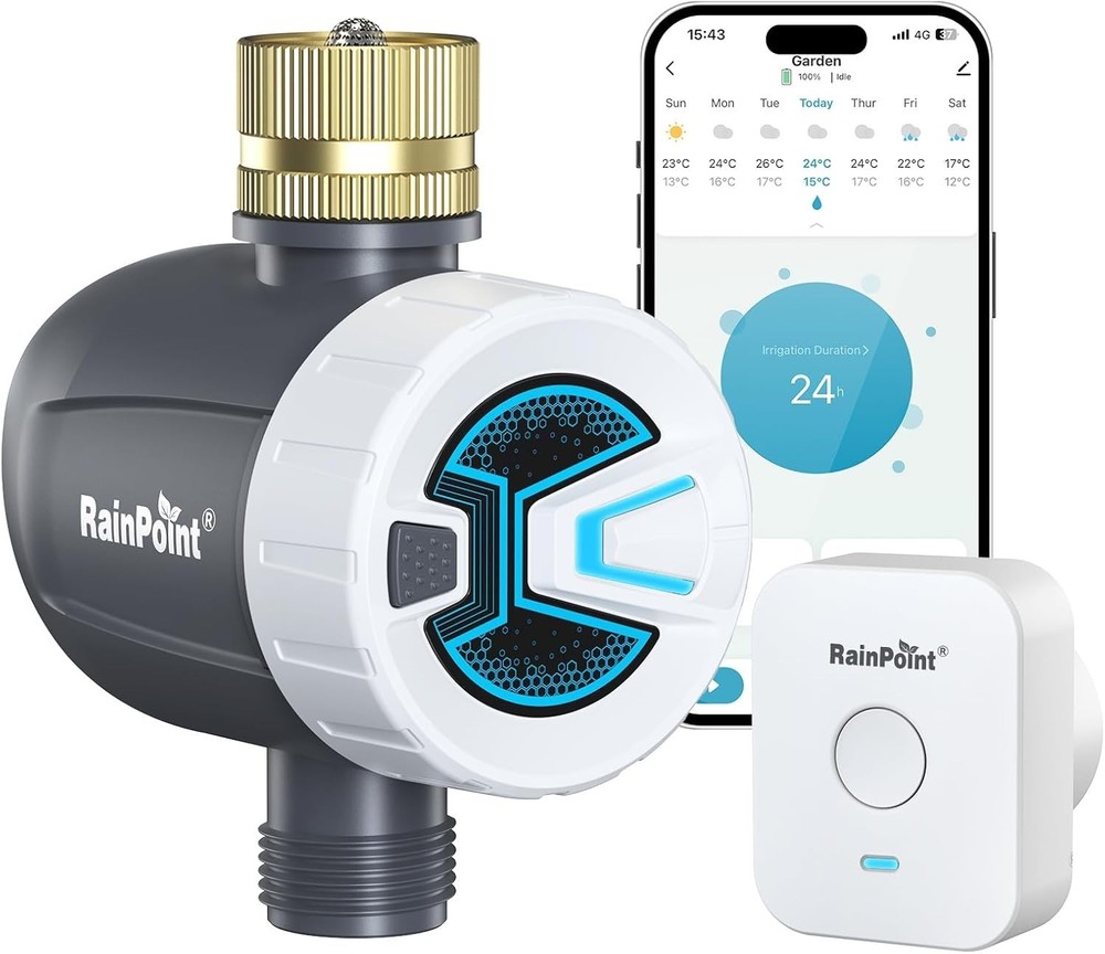 Durable Brass Inlet Smart Sprinkler Timer with App Control - Water Efficient