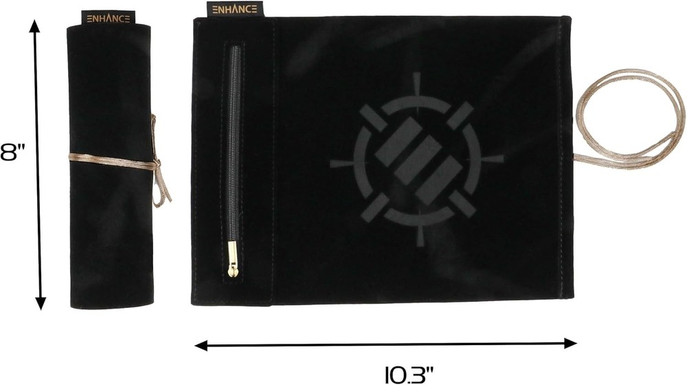 ENHANCE Roll on a Scroll™ Dice Rolling Mat & 7pc Acrylic Dice Set