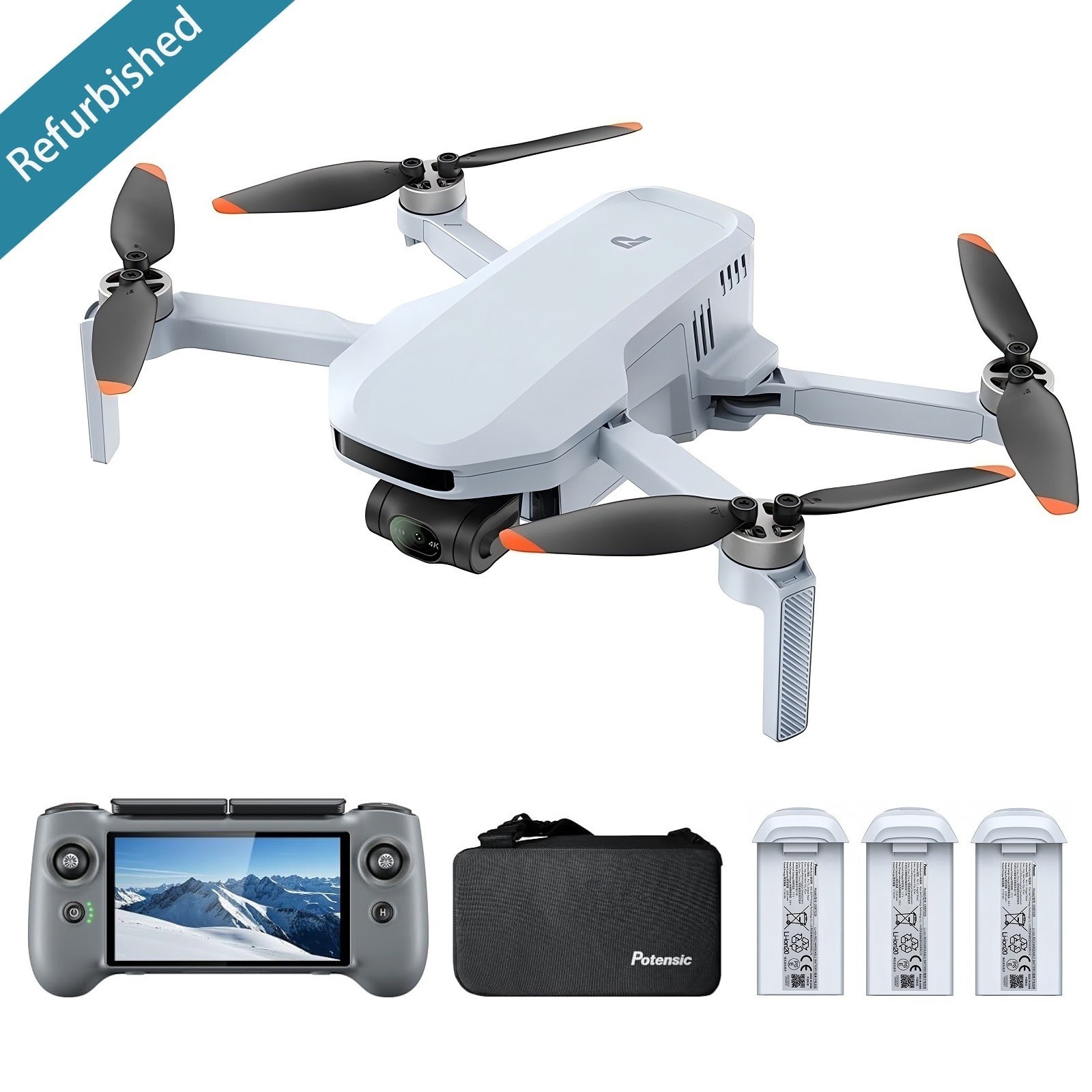 Refurbished Potensic ATOM 2 Drone with RC PTD 1 4K Video Camera 3-Axis Gimbal