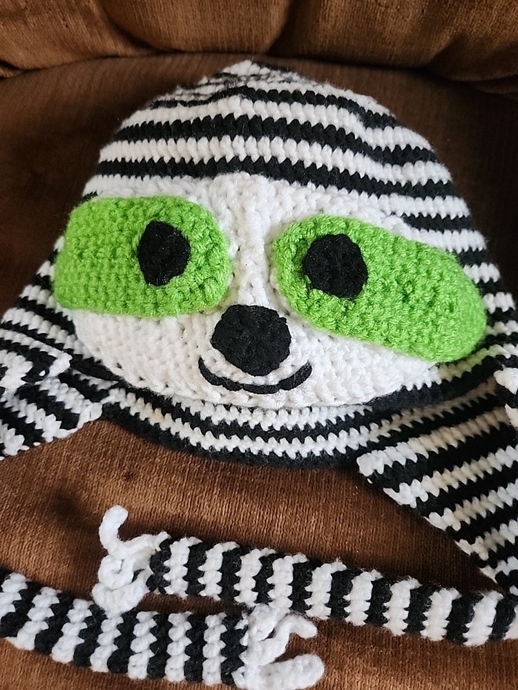 BJ INSPIRED SLOTH HAT. CROCHETED, PREMADE, HANDMADE.