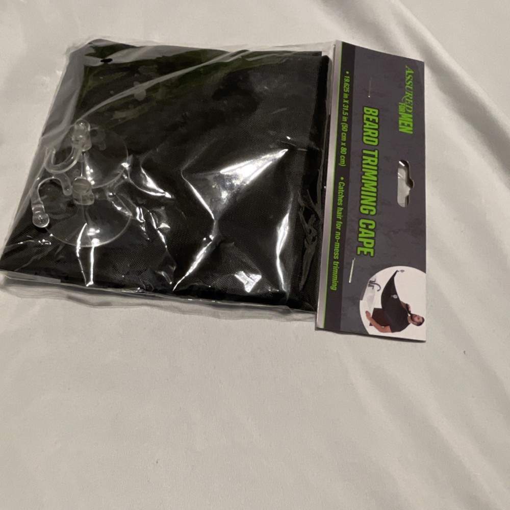 Assured Men Beard Trimming Cape Black with Suction Cups