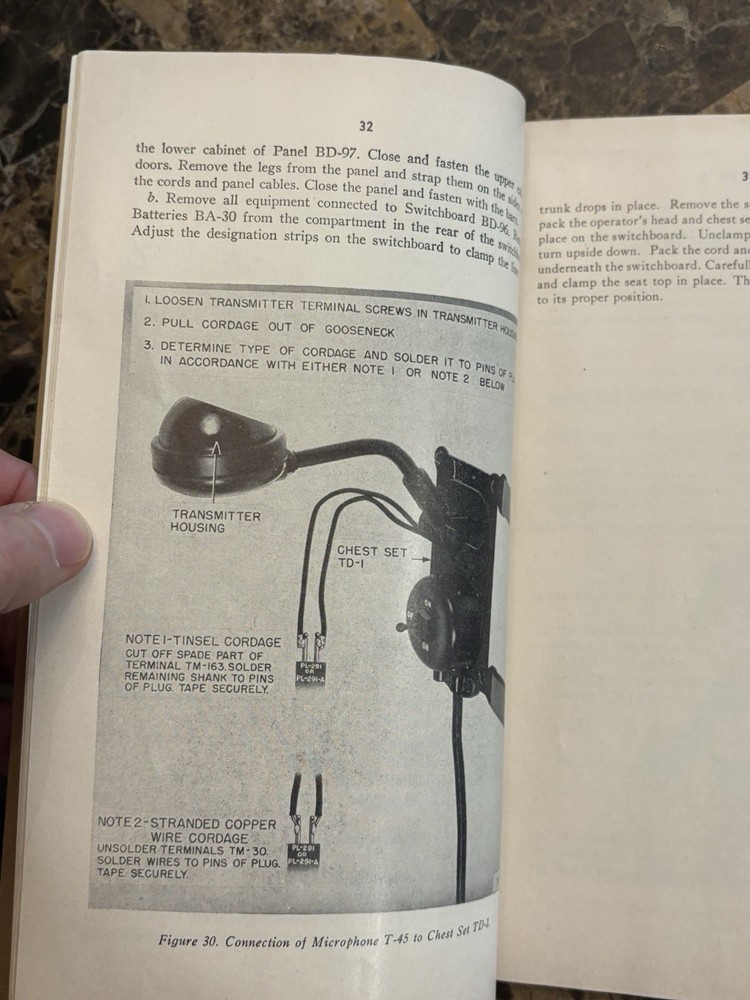 WWII WAR DEPARTMENT TECHNICAL GUIDE TELEPHONE CENTRAL OFFICE SET TC-4