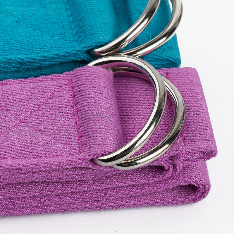 125 Inch/10.5 Feet/3.2M Fitness Exercise Yoga Strap Durable Cotton Metal D-Ring