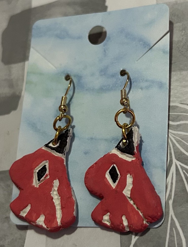 Pink Wizard Bunny Clay Earrings
