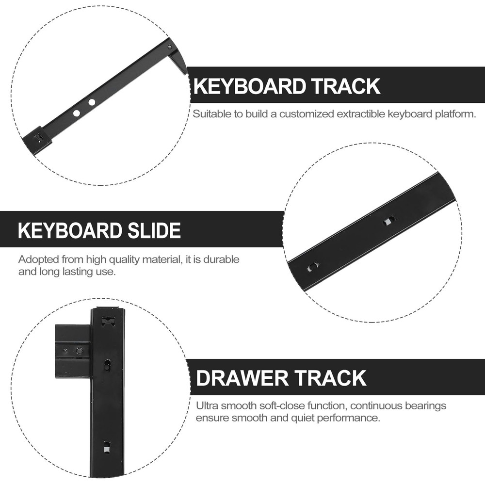 Under Desk Keyboard Tray Slide Adjustable Computer Rail System