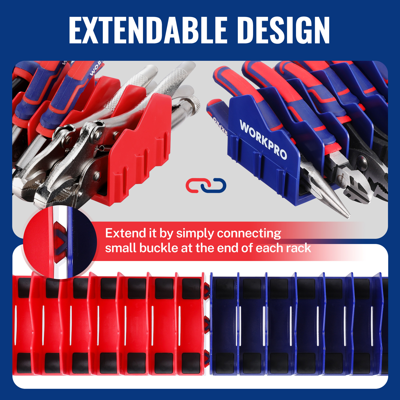 2-Pack Plier Organizer Rack 20 Slots w/Non-Slip Rubber Base Pliers Not Include