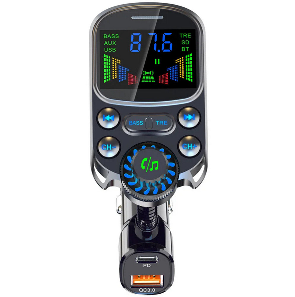 Bluetooth FM Transmitter Wireless Car Radio MP3 Hands-Free Fast Charging Adapter