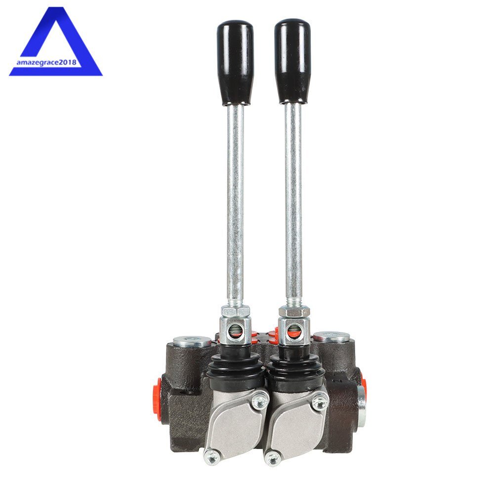 2 Spool Hydraulic Monoblock Double Acting Control Valve 11GPM SAE Ports 3625 PSI