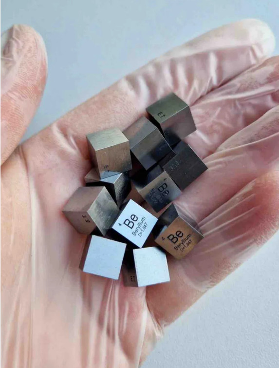 BE Beryllium - polished precision density cube 10mm - 1.847g