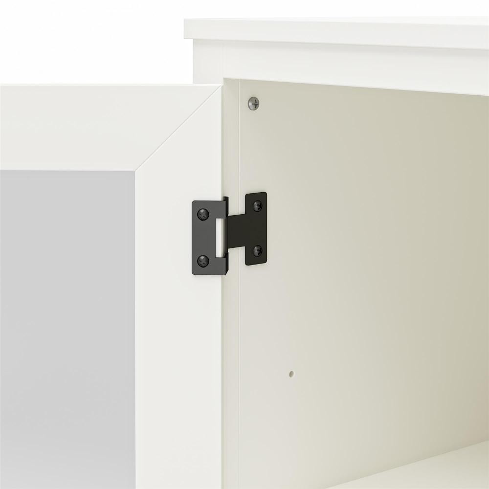 Modern Curio Cabinet w/ Glass Doors & 2 Adjustable Shelves