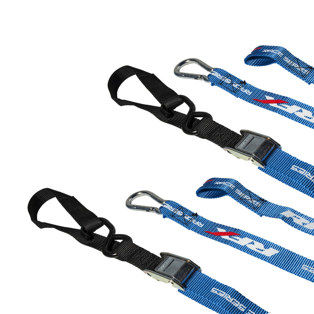 1.0 Tie Downs Soft Loop & Carabiner For Light Blue/Black