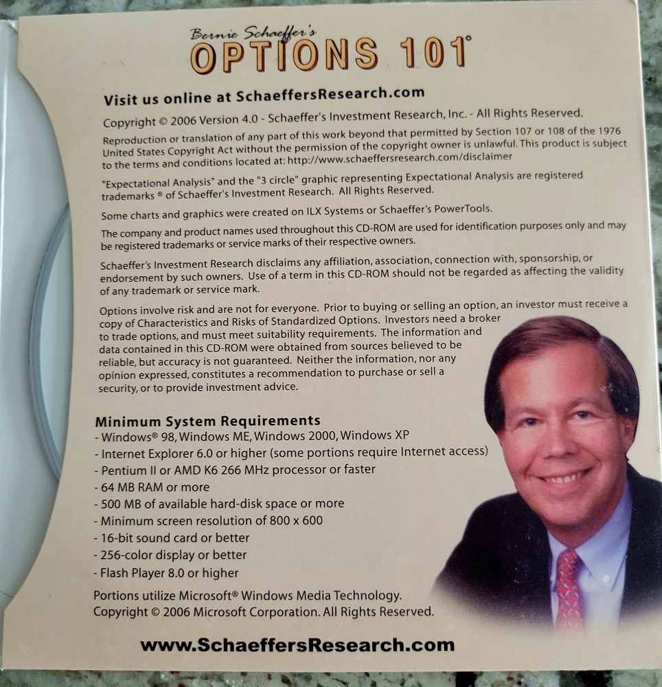 Bernie Schaeffer's Options 101 CD