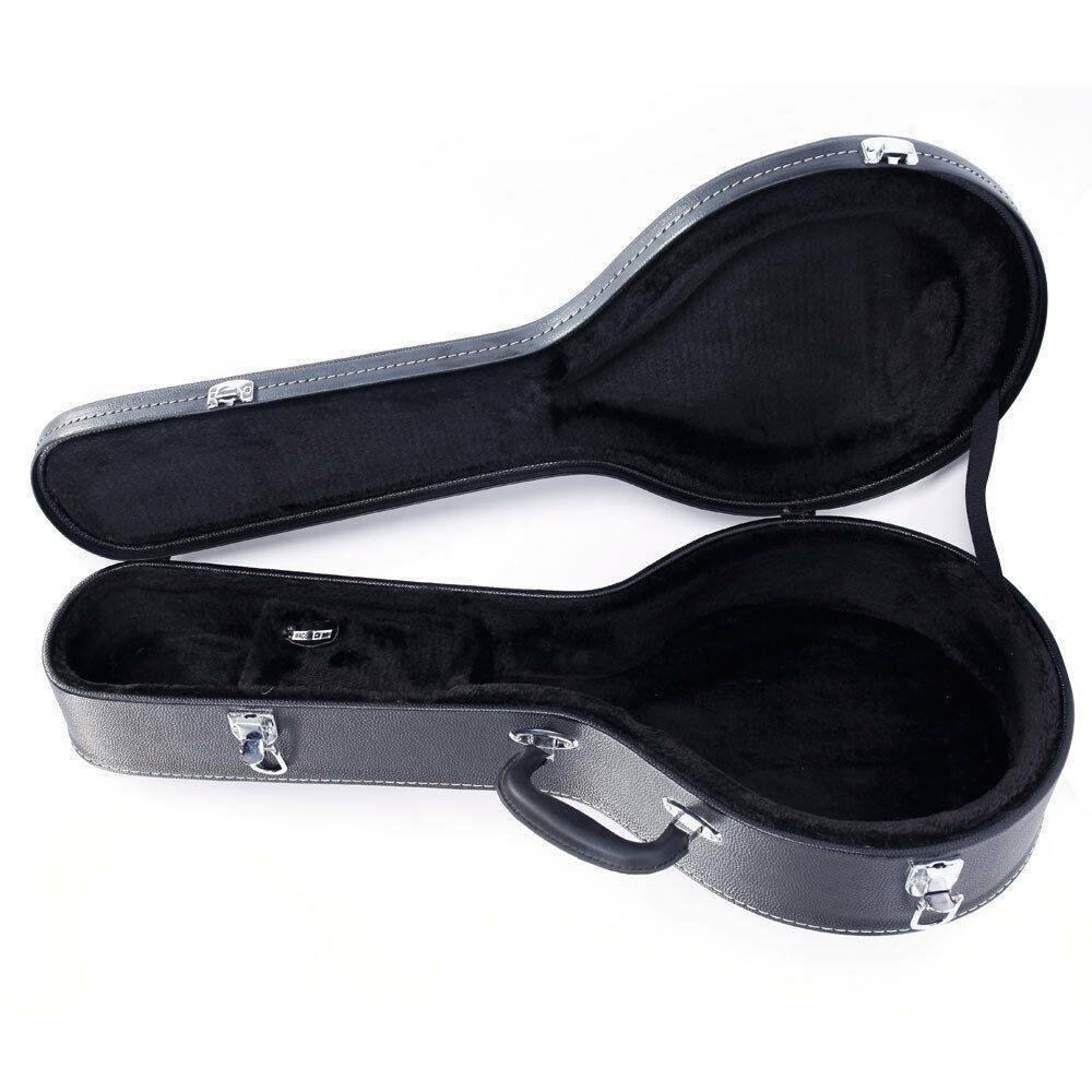 Hardshell A-Style Microgroove Pattern Leather Wood Mandolin Hard Case