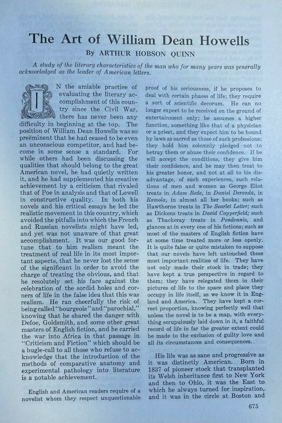 1920 Author William Dean Howells