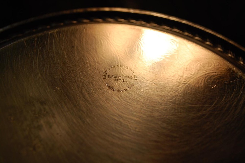 TOASTING SET Vintage LEONARD SILVERPLATE 'EPNS' Cordial Goblet 6 Cups & 1 Tray