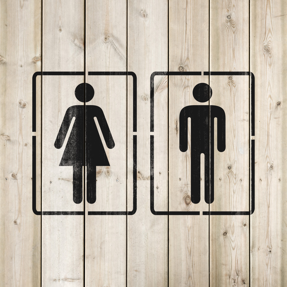 Bathroom Sign Stencil - Durable & Reusable Mylar Stencils