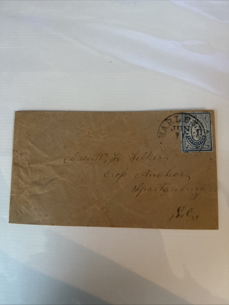 Confederate States Of America Postmaster Provisional  Sc#16x1  Spartanburg, SC