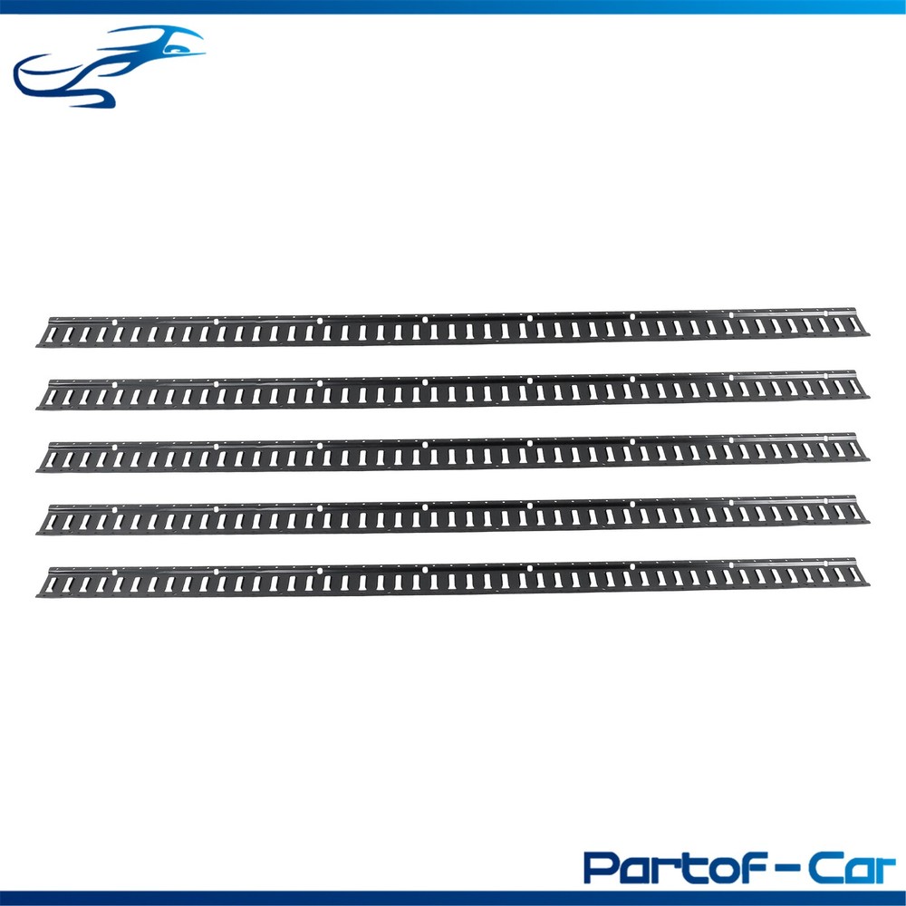 Black 5 Pack 96" E Track Rail Sections For Large Trailers And Vans Tie Down