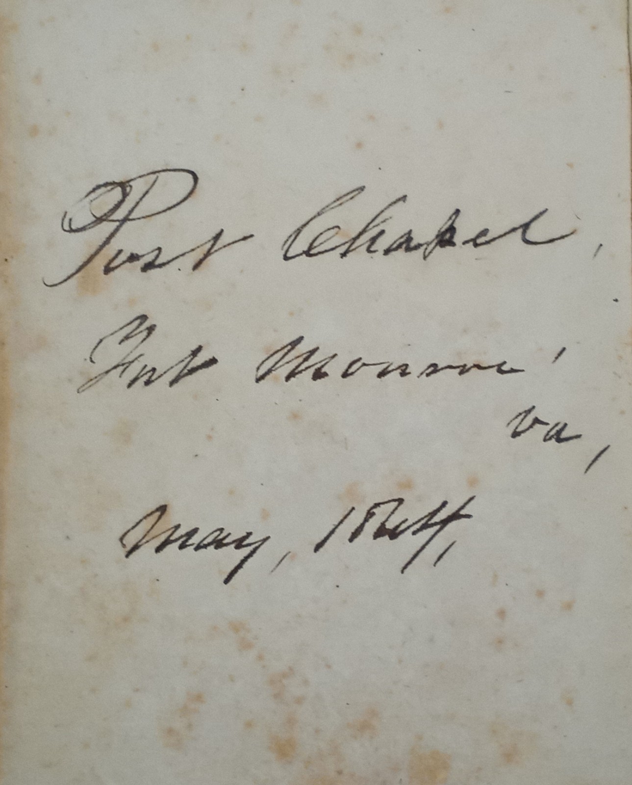 Rare Genuine Civil War Relic Fort Monroe 1864 Prayer Book Inscribed with Quill