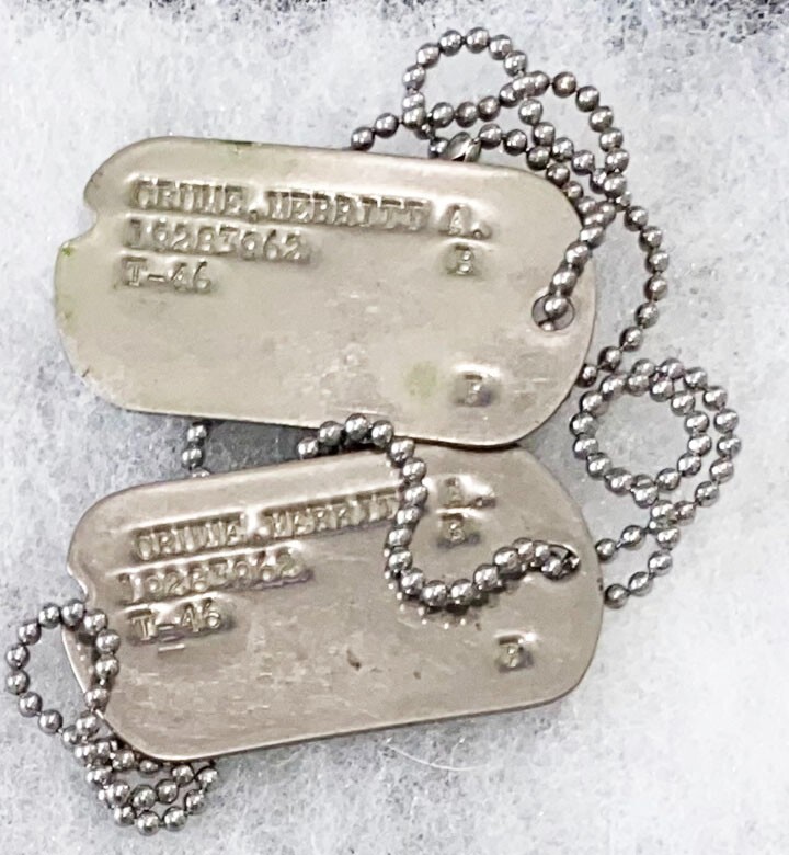 WWII Set Merritt Crumc T-45 Dated Dog Tags