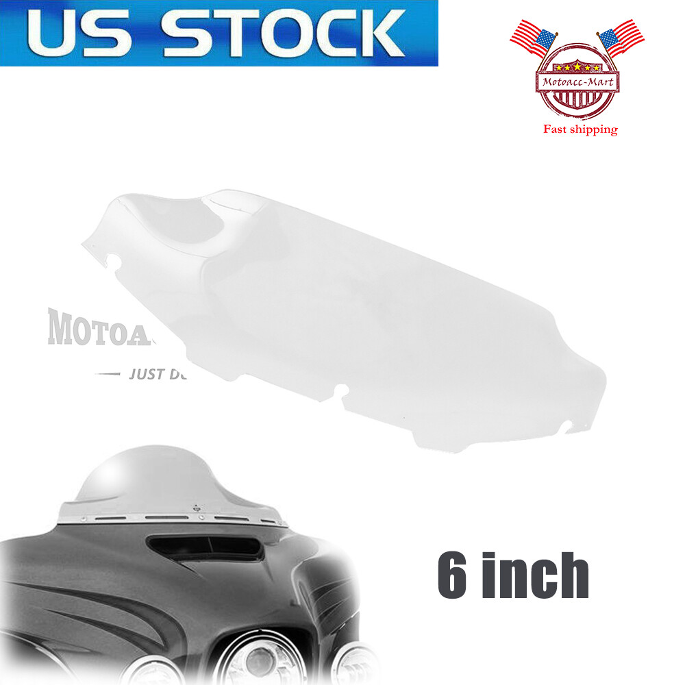 6" 8" Wave Upper Fairing Windshield Windscreen For Harley Touring Street Glide