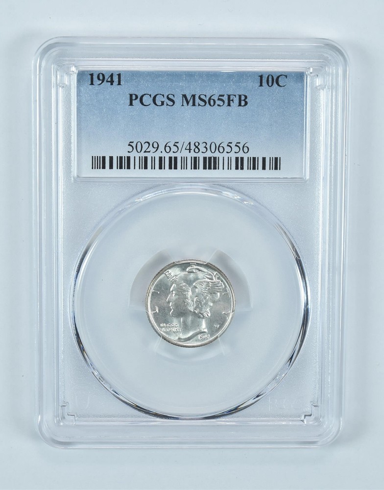1941 Mercury Dime MS65 FB PCGS Blue Label
