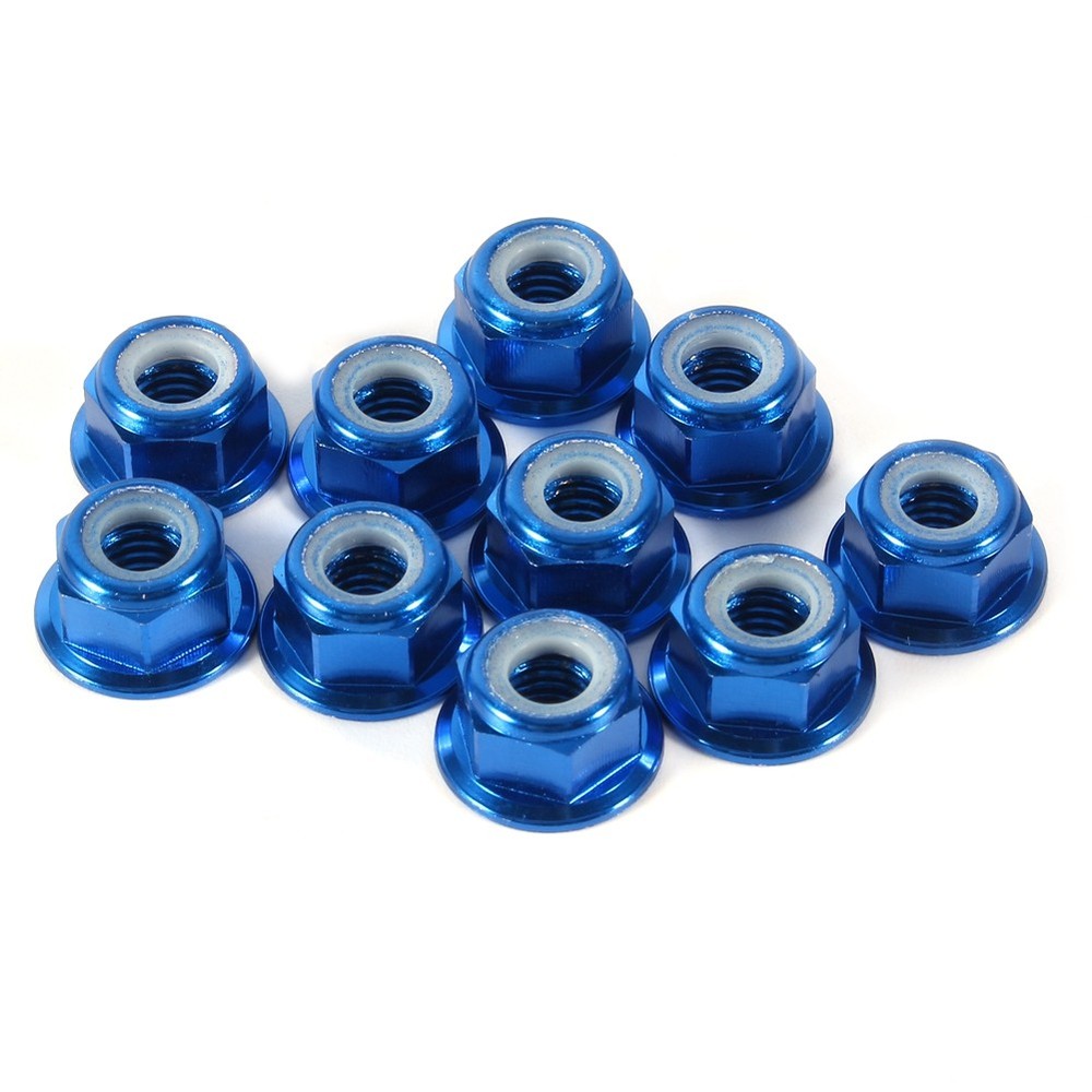 Anodize M5 Nylon Insert SelfLock Nuts Hex Lock Nut 10pcs Set Royal Blue Part