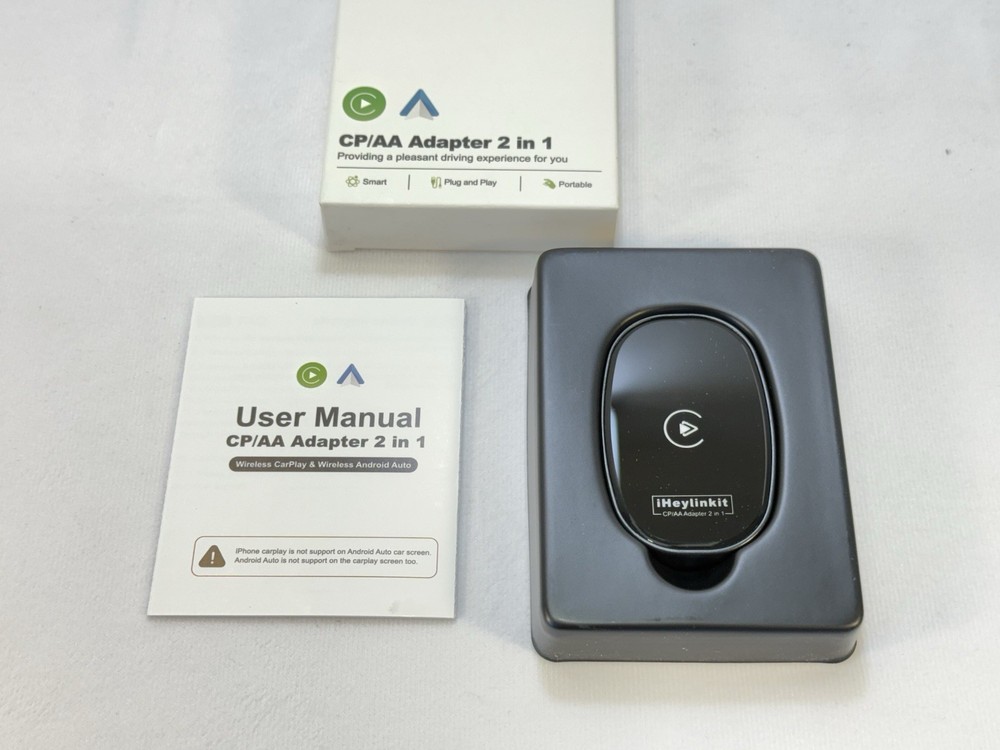 iHeylinkit 2025 Wireless CarPlay Adapter Wired to Wireless iOS/Android Auto Plug