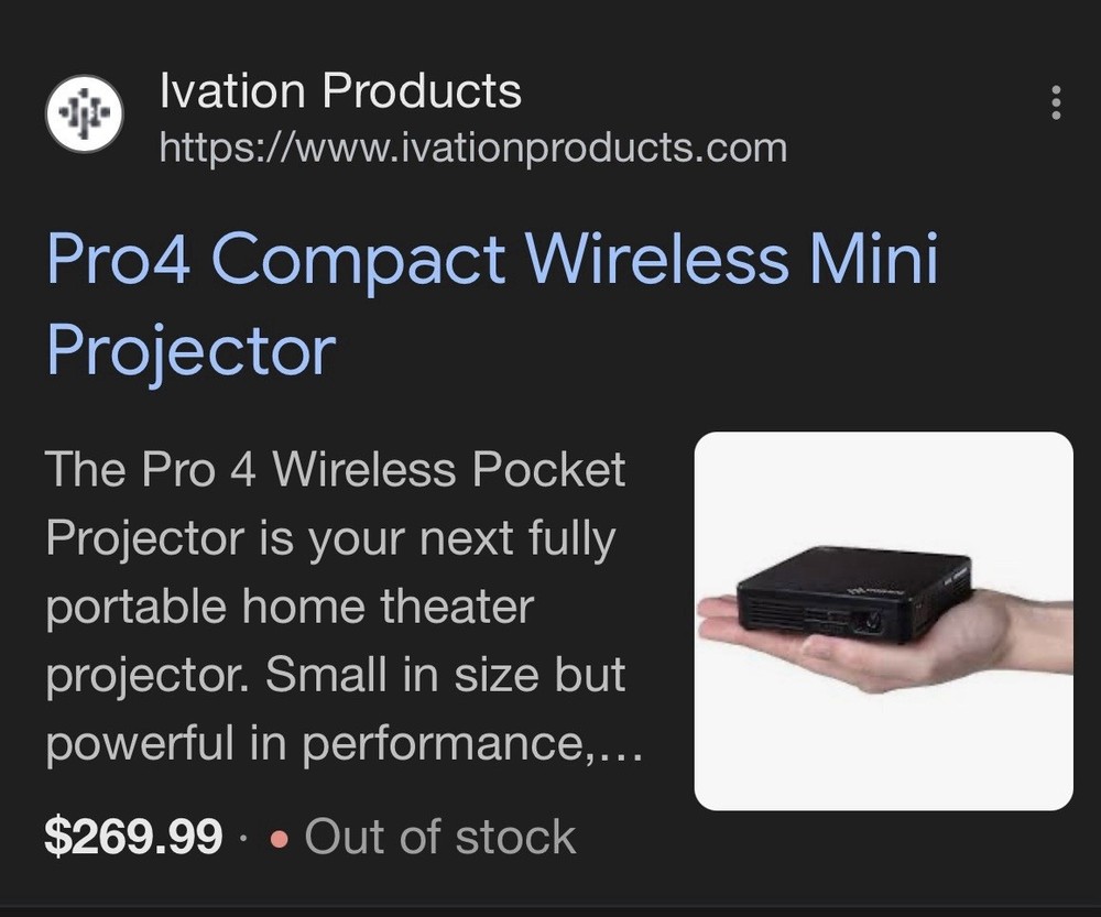 Ivation Pro4 DLP Wireless Mini Projector HDMI Portable projector