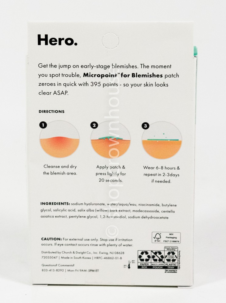 2 Hero Cosmetics MIGHTY PATCH Micropoint for Blemishes 8 MICROPOINT 08/2028