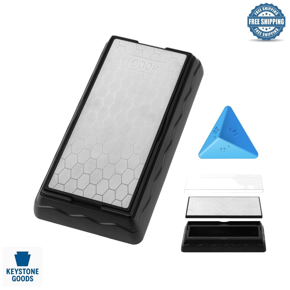 Double-Sided Diamond Whetstone with Storage & Angle Guide