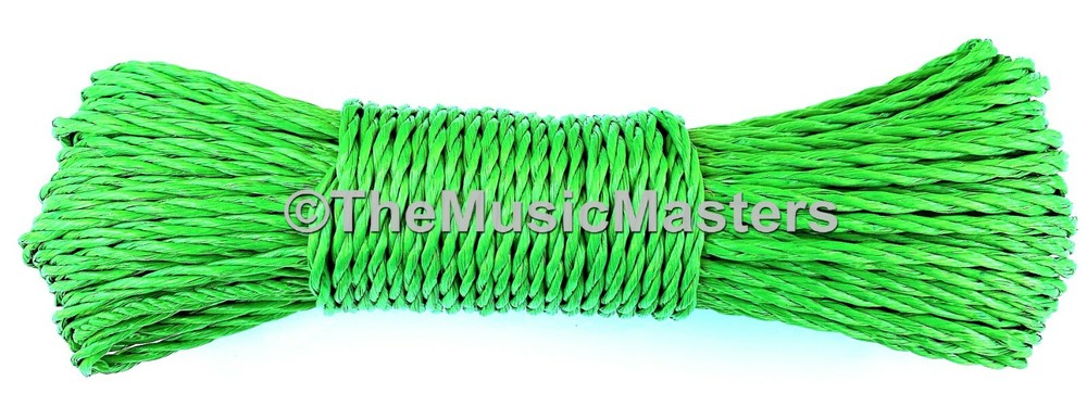 (2) Green 100ft Twisted Poly UTILITY ROPE Line Cargo Tie Downs Cord Twine String