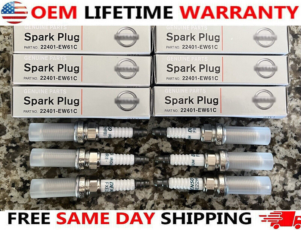 6PCS OEM Denso 22401-EW61C Dual-Iridium Spark Plugs for Nissan Infiniti Genuine