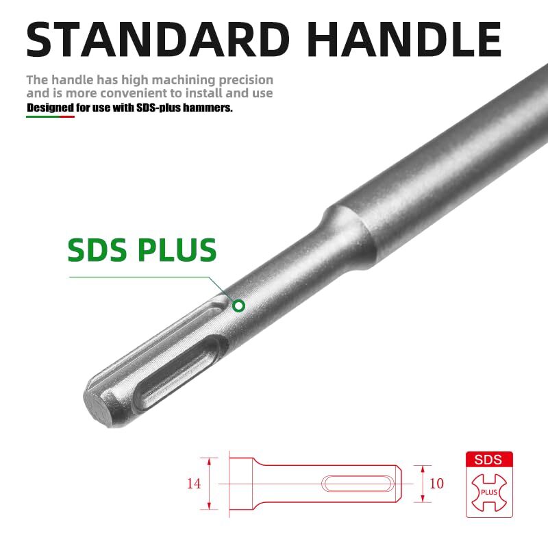 -SDS PLUS Chisel 16" Point Chisel- Sds Plus Shank Ideal for Concrete Demolition