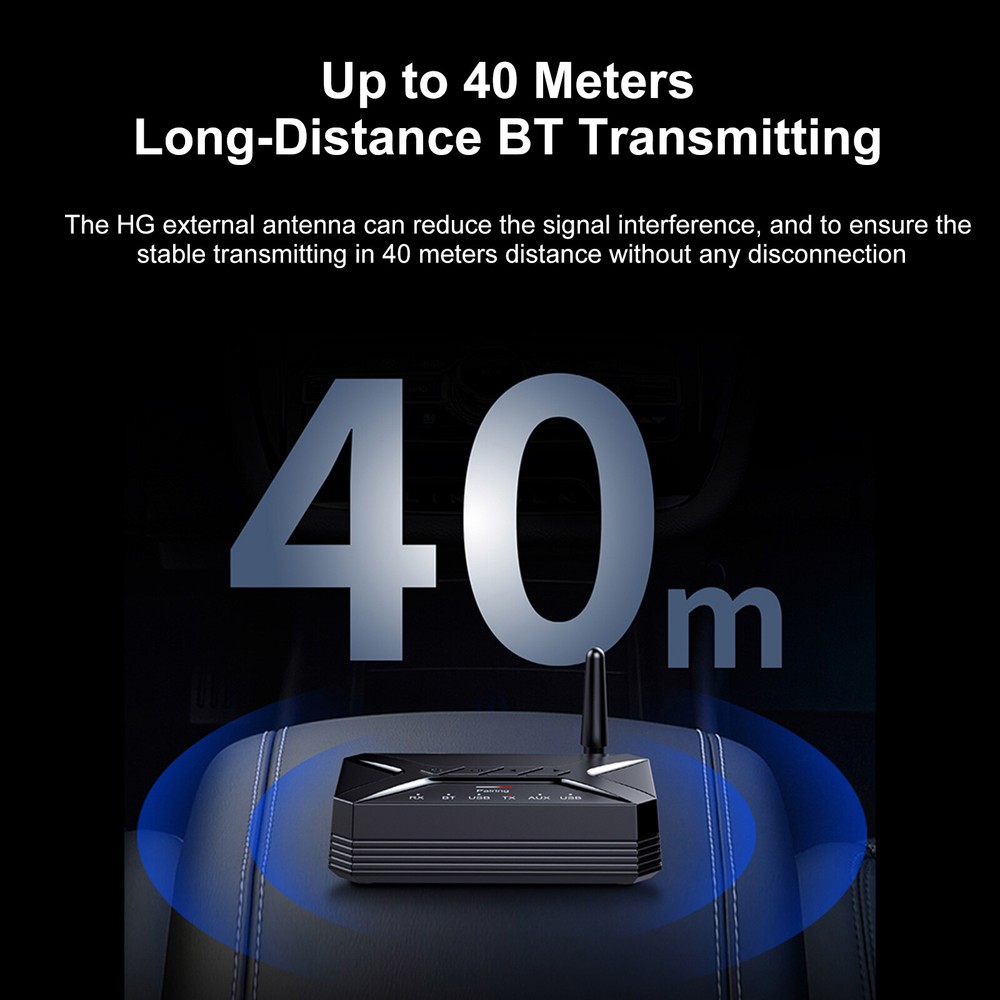 2In1 Long Range Bluetooth Transmitter Receiver TV Home Car Stereo Audio Adapter